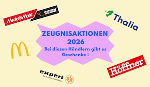 Zeugnisaktionen 2026 verschiedener Händler