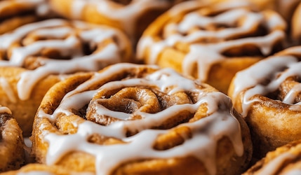 Zimtschnecken in Nahaufnahme