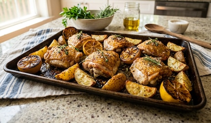 Zitronen-Huhn One Tray