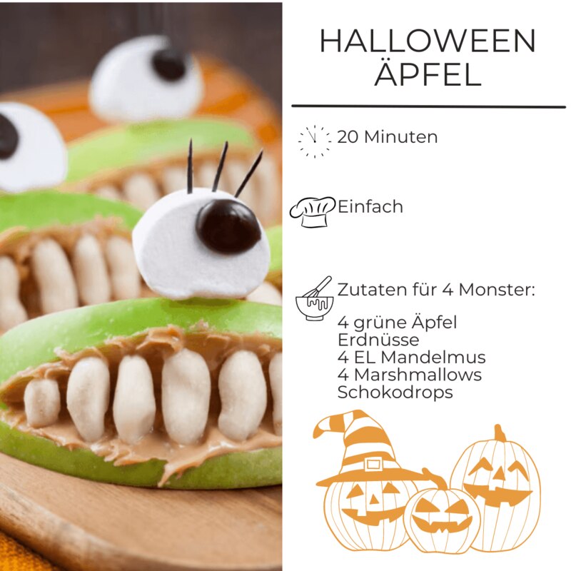 Zutatenliste Halloween Äpfel