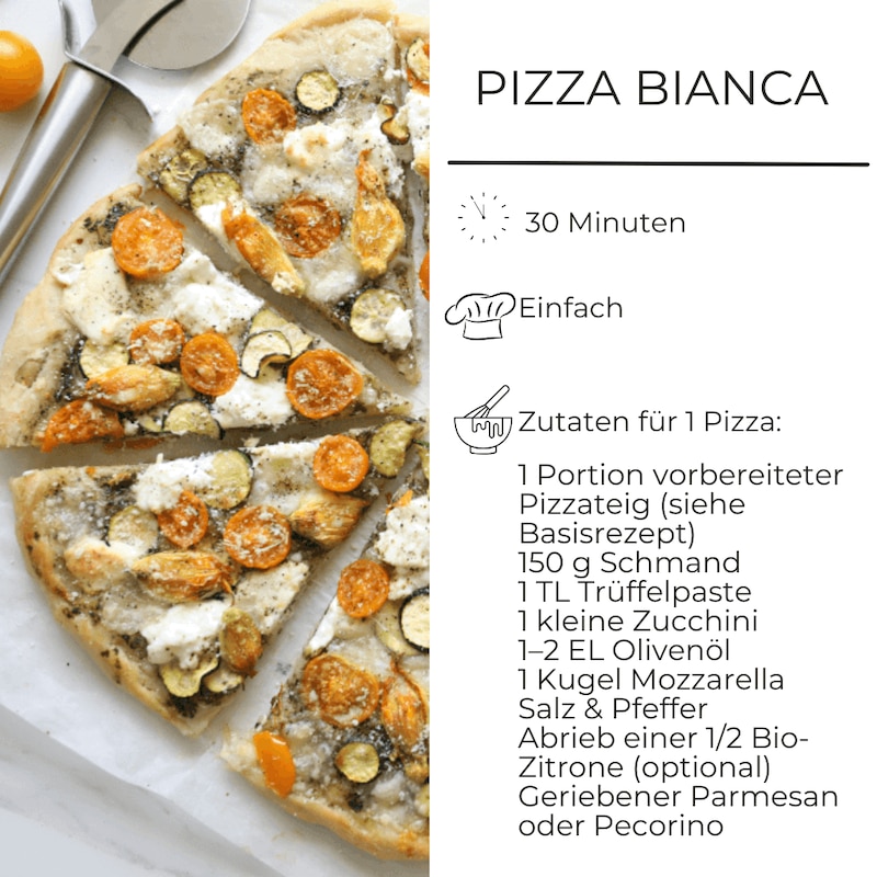 Zutatenliste Pizza Bianca