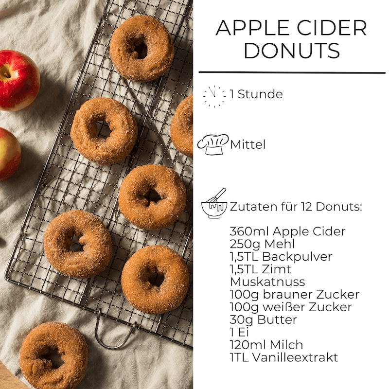 Zutatenliste für Apple Cider Donuts