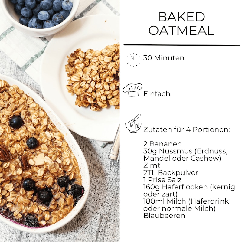 Zutatenliste für Baked Oatmeal