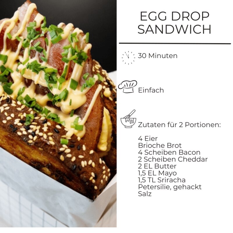 Zutatenliste für Egg Drop Sandwich