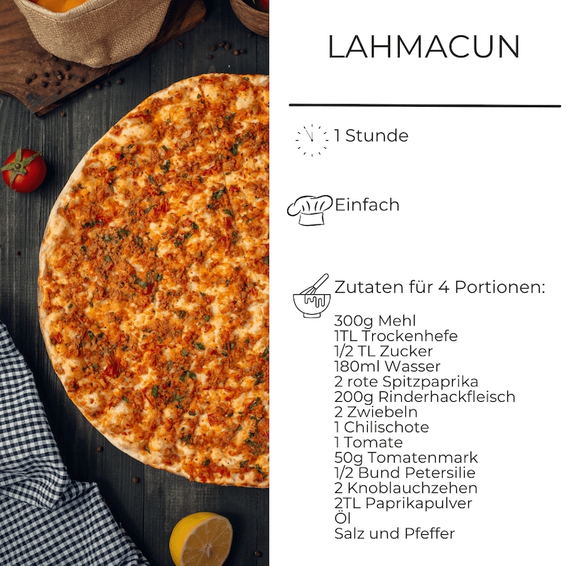 Zutatenliste für Lahmacun