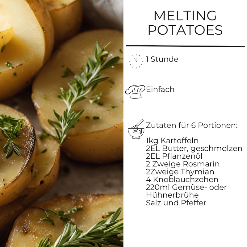 Zutatenliste für Melting Potatoes