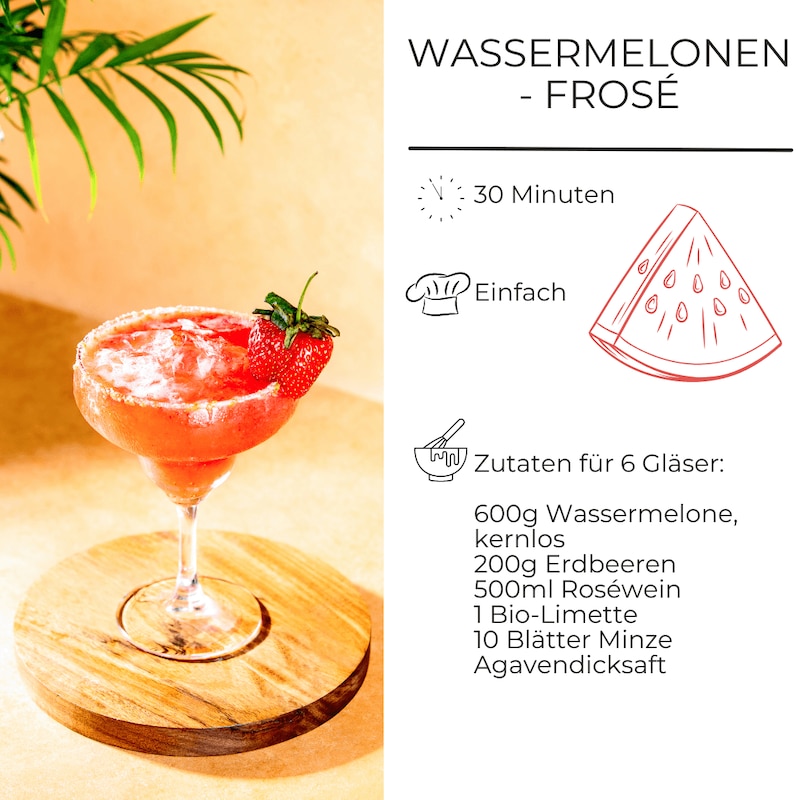 Zutatenliste für Wassermelonen-Frosé