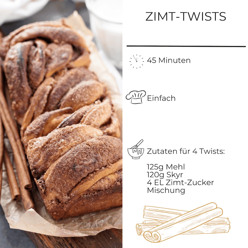 Zutatenliste für Zimt-Twists