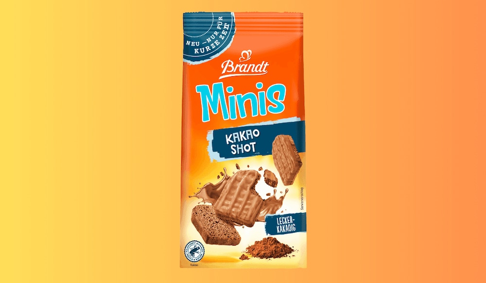 Neu von Brandt: Minis Kakao Shot mit Kakao Glasur 