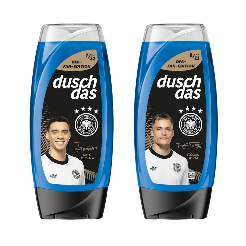 duschdas & DFB Packshot Jamal Musiala udn Florian Wirtz Duschgel