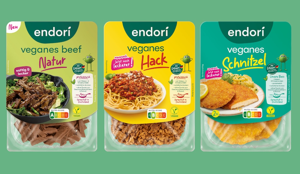 endori Produkte vor grünem Hintergrund