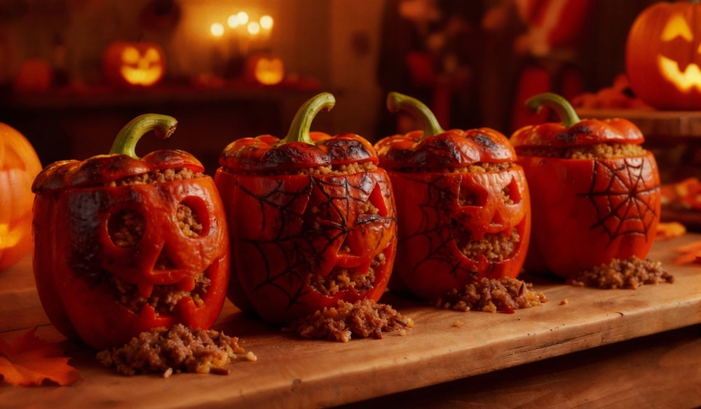 Halloween-Rezept: Gefüllte Paprika-Fratzen
