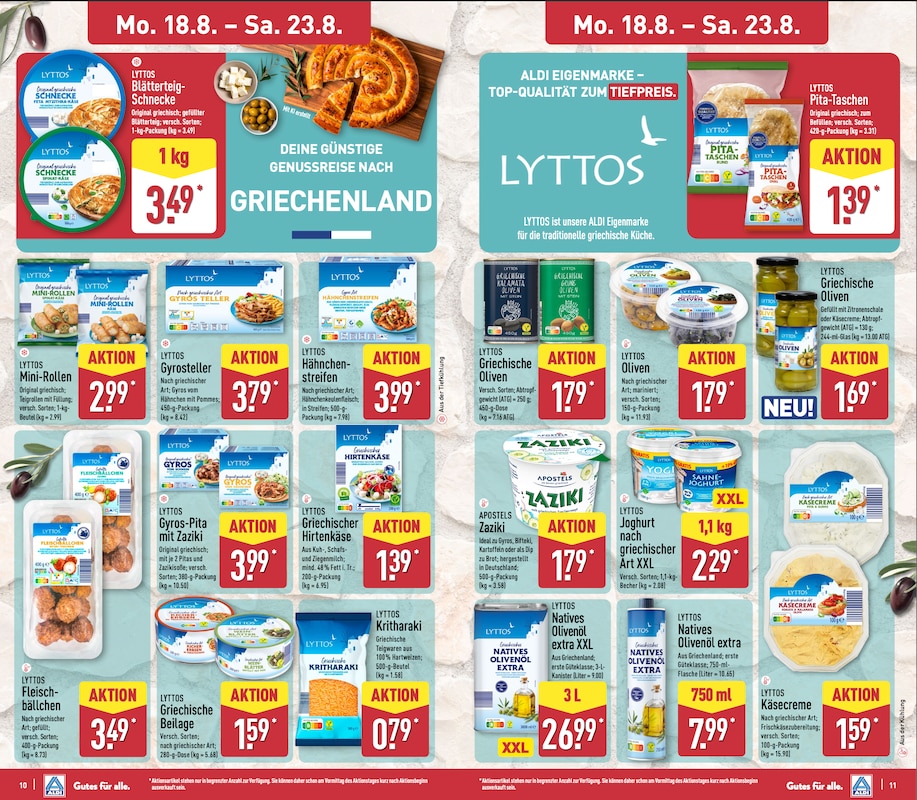 griechische Woche von Lyttos im ALDI Nord Prospekt ab 18.8.2025