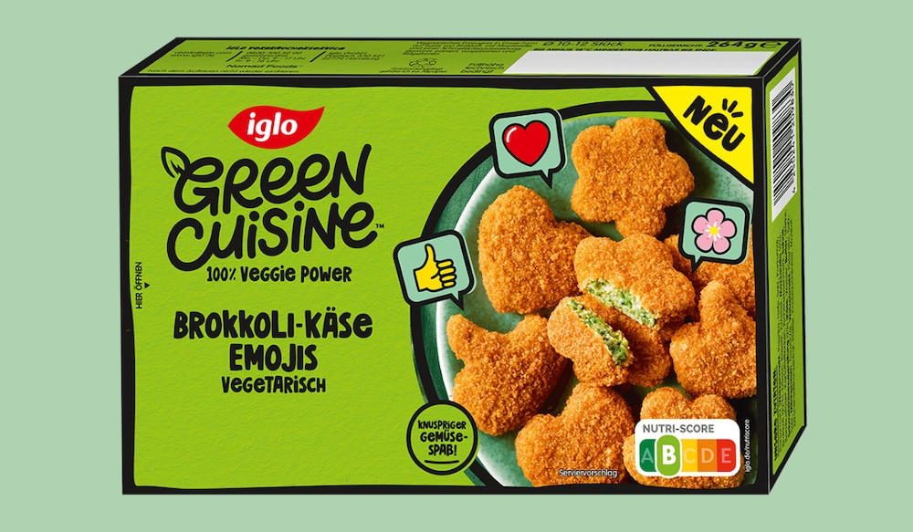 iglo Green Cuisine Brokkoli-Käse Emojis Packshot 2025