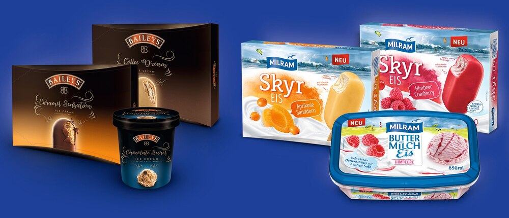 Es gibt jetzt Milram Skyr- & Baileys-Eis zu kaufen