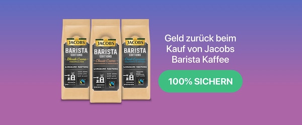 Kaffee gratis: Cashback für Jacobs Barista Editions