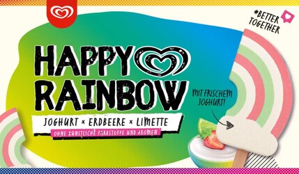 Eis in Regenbogen-Form von Langnese