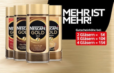 Nescafé Gold kaufen, bis zu 15€ Lidl-Gutschein erhalten