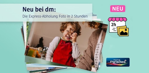 Neu bei dm: Die Foto-Expressabholung in 2 Stunden