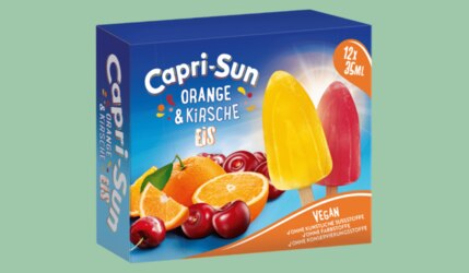 Das neue Capri Sun Wassereis in den Sorten Kirsche & Orange