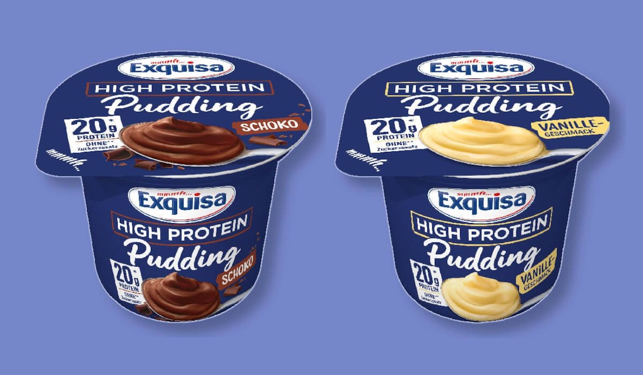 Exquisa High Protein Pudding - Zwei neue Sorten ab sofort im Handel
