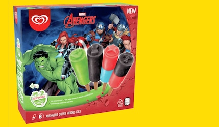 Avengers Superhelden Eis: Langnese und Disneys neues Wassereis