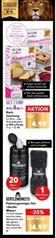 Back'o'Funny und Gentlemonkeys bei Kaufland im Angebot