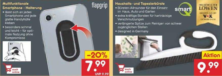 SmartQ und flapgrip bei Netto kaufen