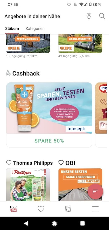 Cashback Aktion von Tetesept in der kaufDA App