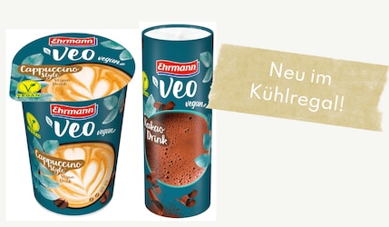 Neu im Kühlregal: Die Ehrmann Veo Drinks Vegan