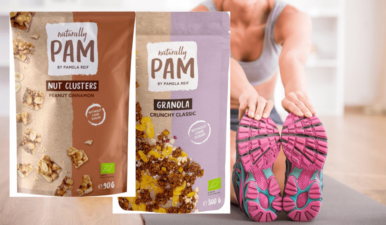 Naturally PAM bei dm: Gesunde Snacks von Fitness-Star Pamela Reif