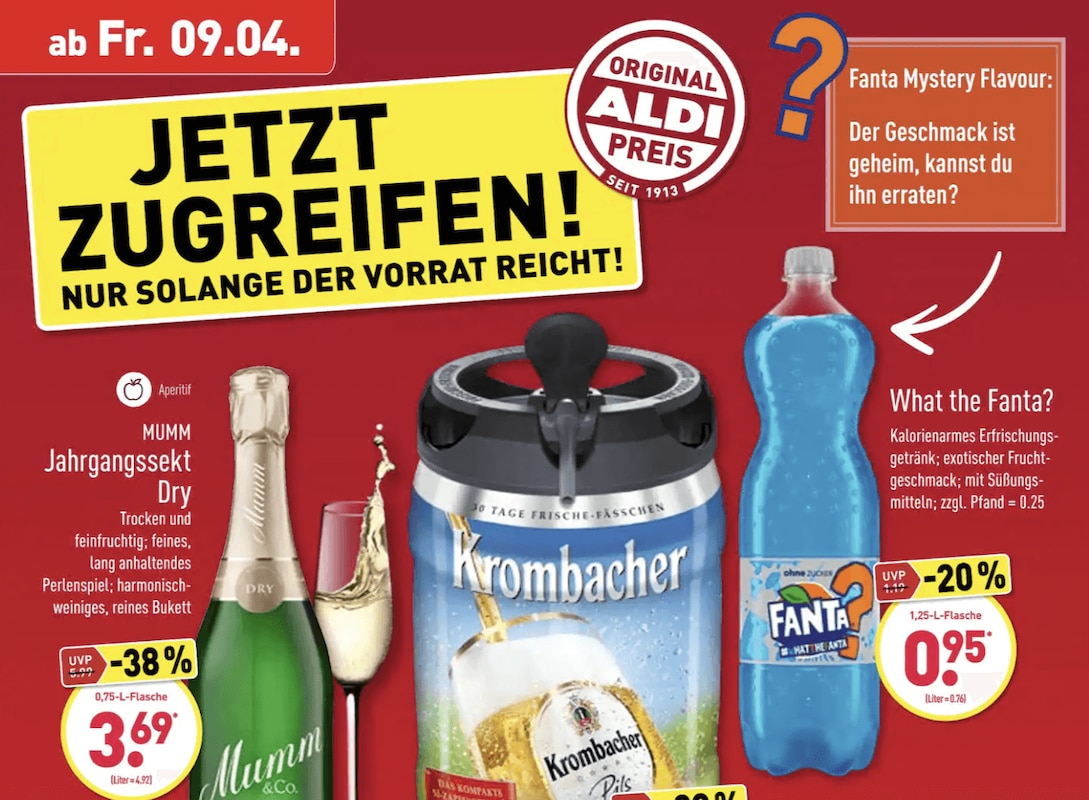 What the Fanta blau bei Aldi im Angebot