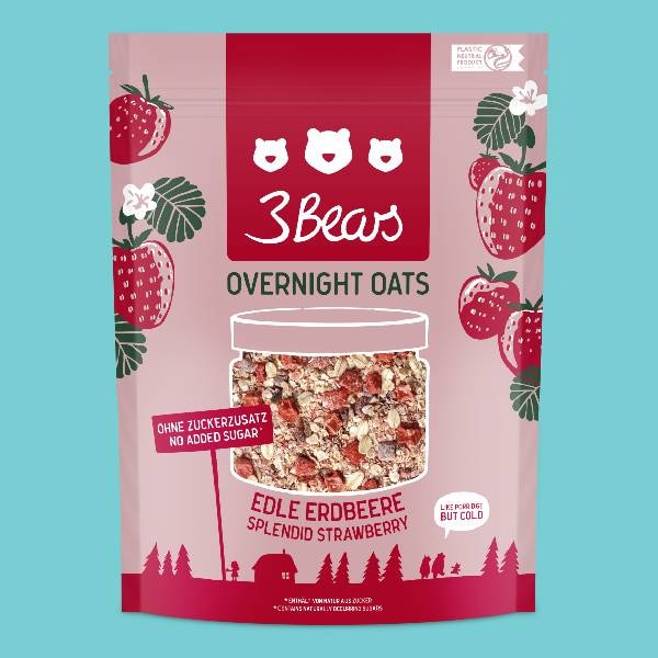 3Bears Overnight Oats Edle Erdbeere