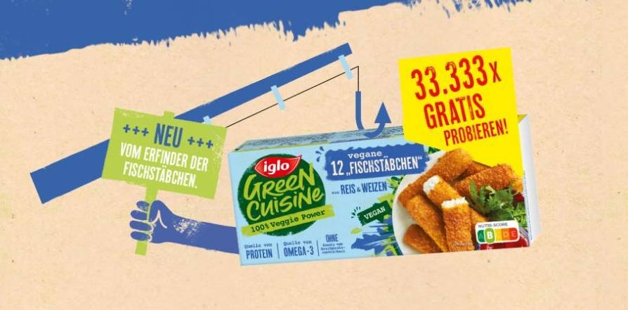 Iglo vegane Fischstäbchen gratis testen