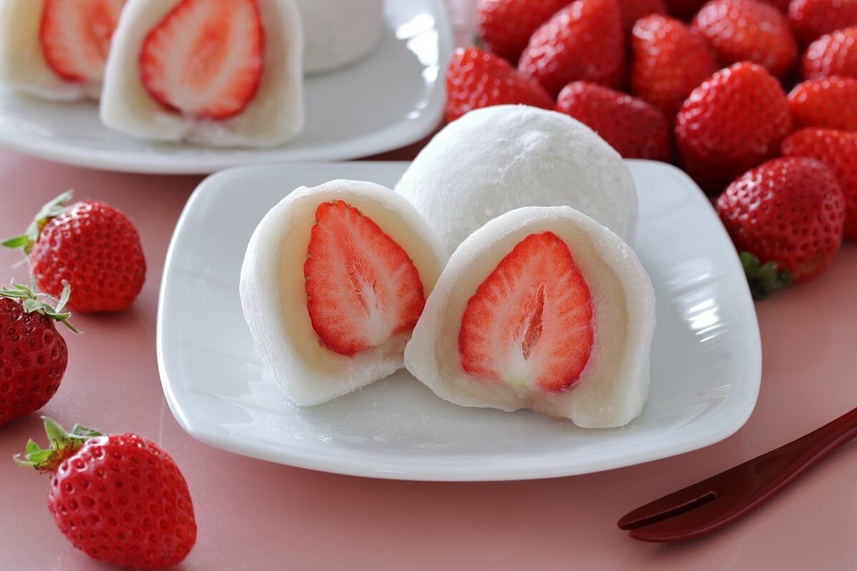 Mochi mit Erdbeerfüllung