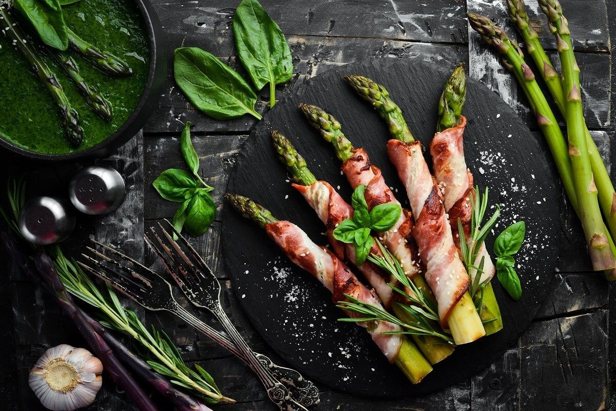 Rezept Spargel mit Bacon