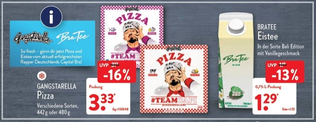 BraTee Gangstarella Pizza ALDI