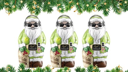 Veganer Lindt Weihnachtsmann: Hello Santa gibt's jetzt mit Haferdrink