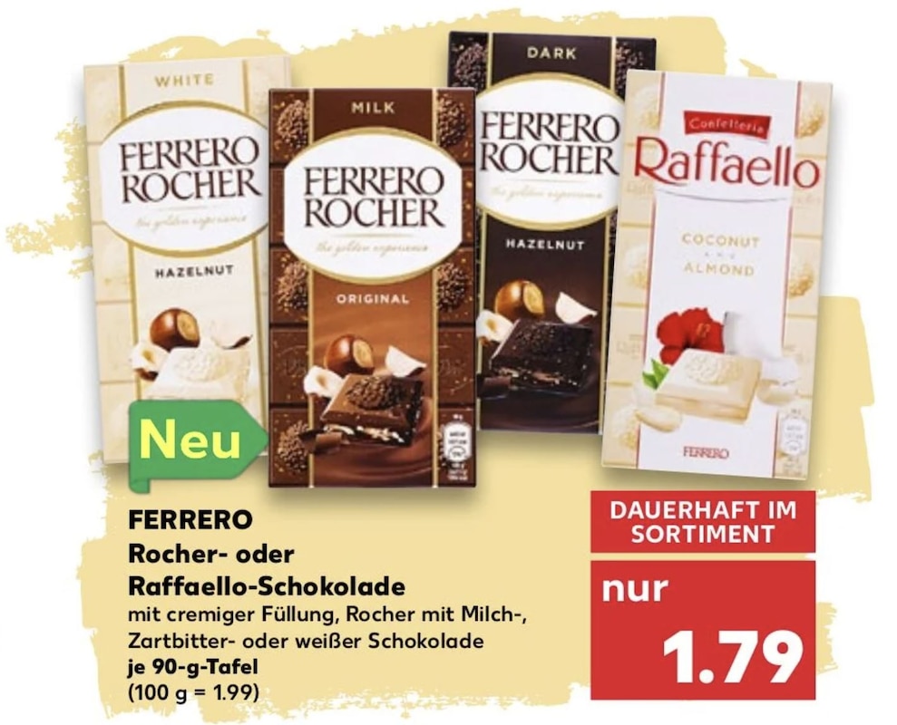 Rocher- und Raffaello-Schokolade Angebot Kaufland