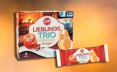 Zott Lieblingstrio Bratapfel - Der neue cremige Milchsnack