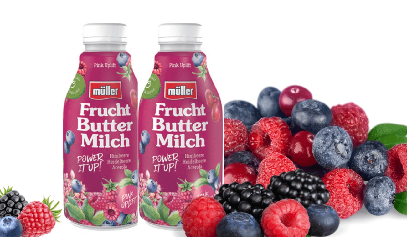 Die neue Müller Fruchtbuttermilch Power it up!