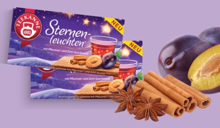 Die neue Teekanne Wintersorte Sternenleuchten mit Pflaume- und Zimt-Geschmack