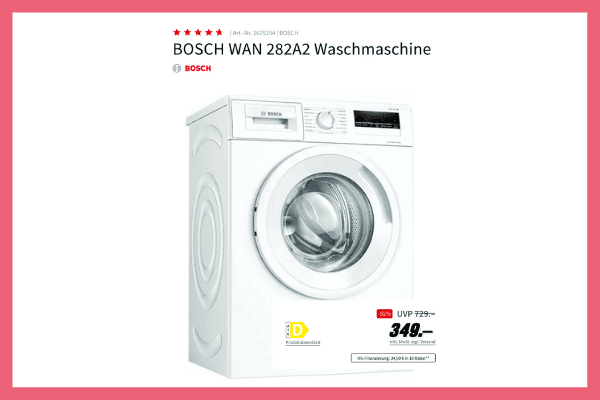 MediaMarkt Black November Bosch Waschmaschine 