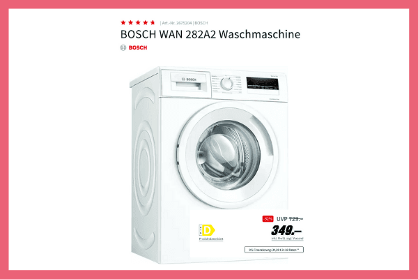 MediaMarkt Black November Bosch Waschmaschine