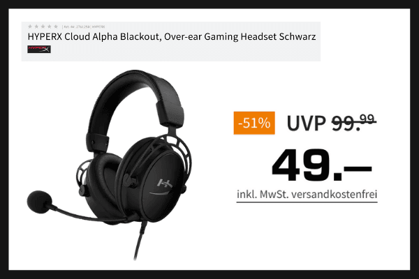 Saturn Mehrvember HYPERX Gaming Kopfhörer