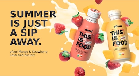 yfood bringt Mango und Strawberry Lassi zurück