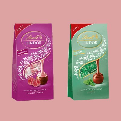 Lindt Lindor Himbeer Sahne & Minze 