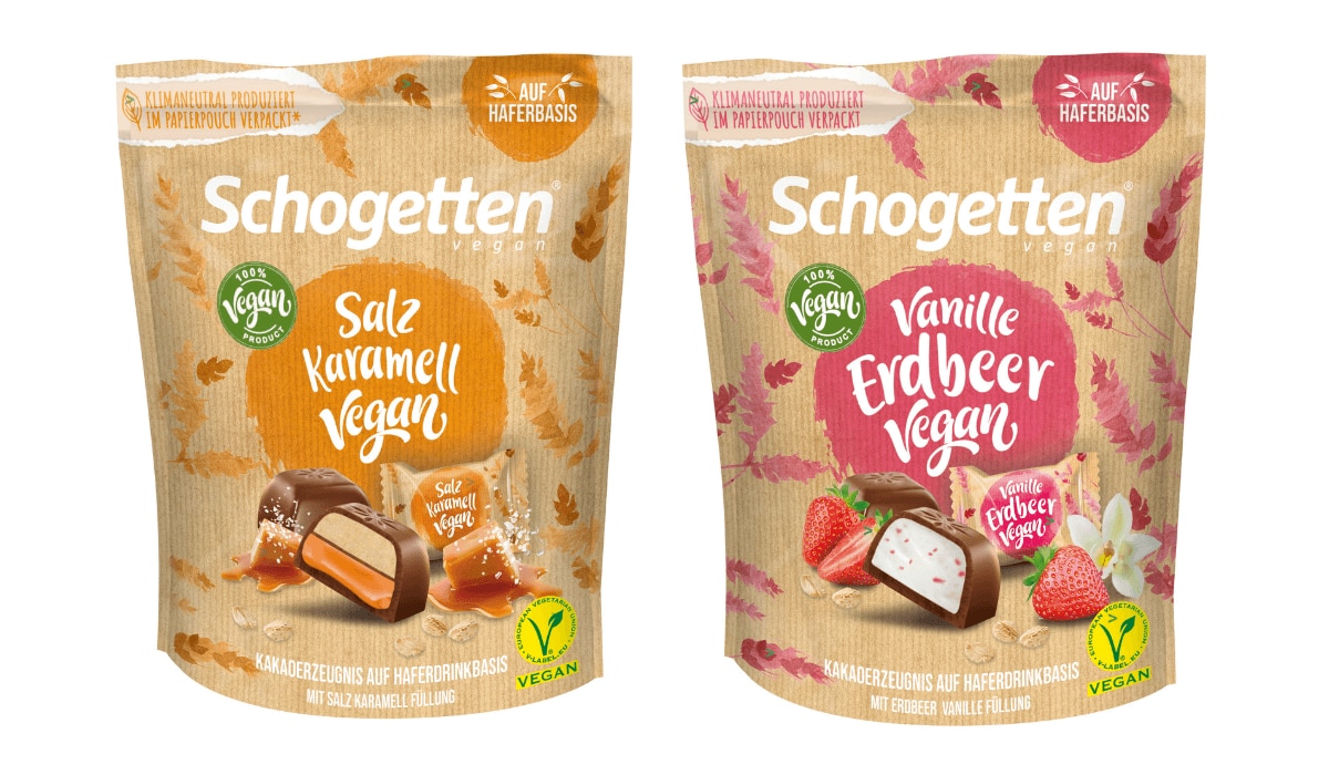 Vegane Schogetten in den Sorten Salz Karamell, Cocoa Cookie & Vanille Erdbeere