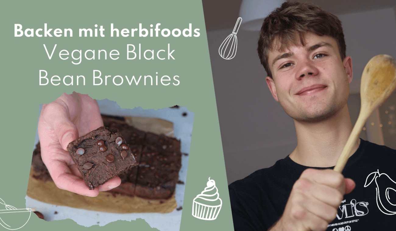 Backen mit herbifoods - Rezept für vegane Black Bean Brownies