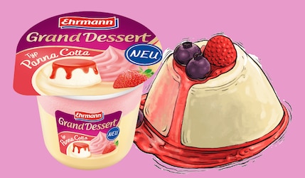 Ehrmann Grand Dessert Panna Cotta - Jetzt neu im Kühlregal!